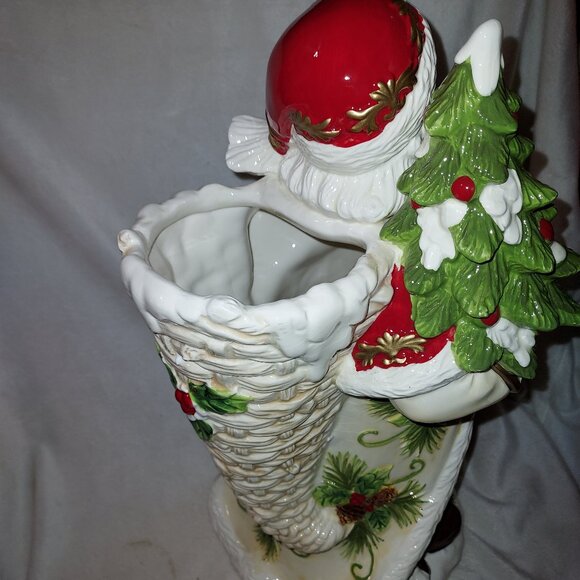 Vintage Cracker Barrel "Season of Peace" Decorative Santa Vase NWT HARD TO FIND - Picture 9 of 16